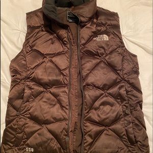 Brown North Face Down Puffer Vest